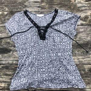 charcoal criss cross top